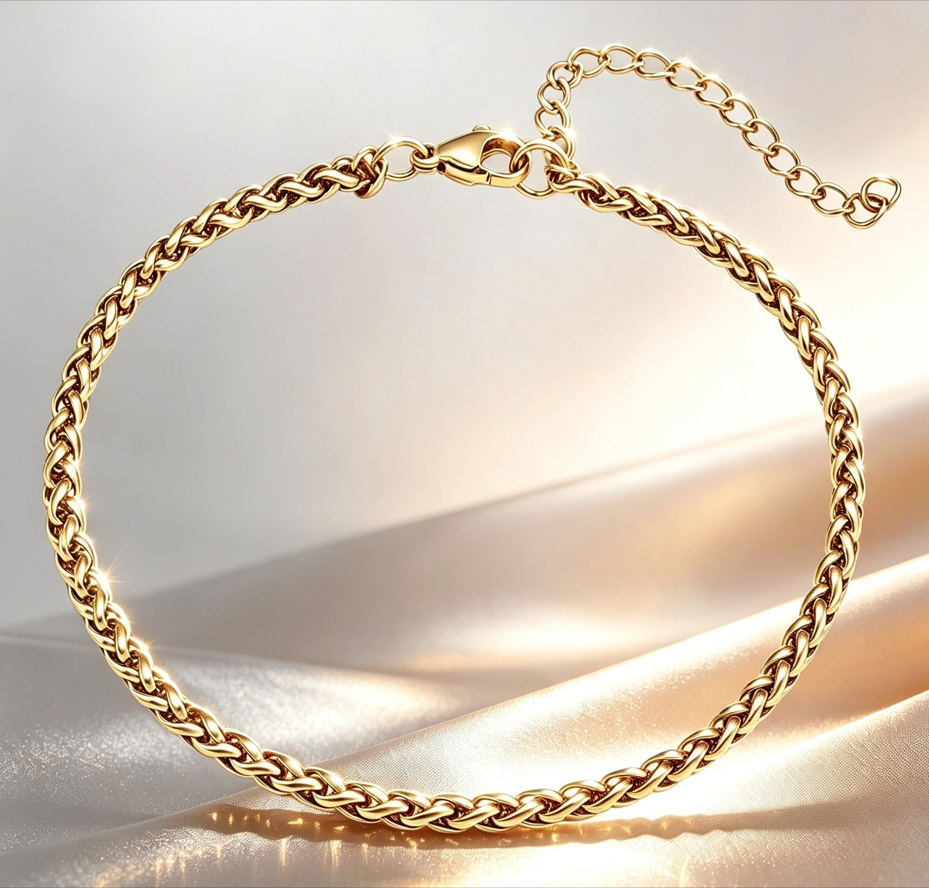 Stainless Steel Dragon Bone Braided Chain Bracelet Adjustable Extension Chain Unisex Gold Plated Jewelry for Men Women