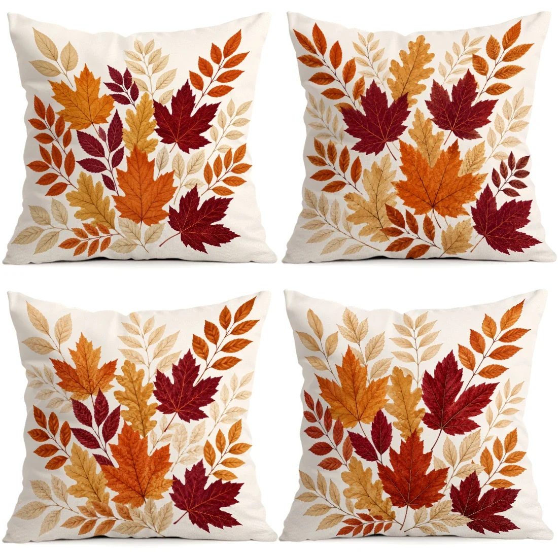 1/4pcs Autumn Leaves Cushions Pillowcase Polyester Cushion Cover Throw Pillow Pillowcover Home Car Sofa Decor