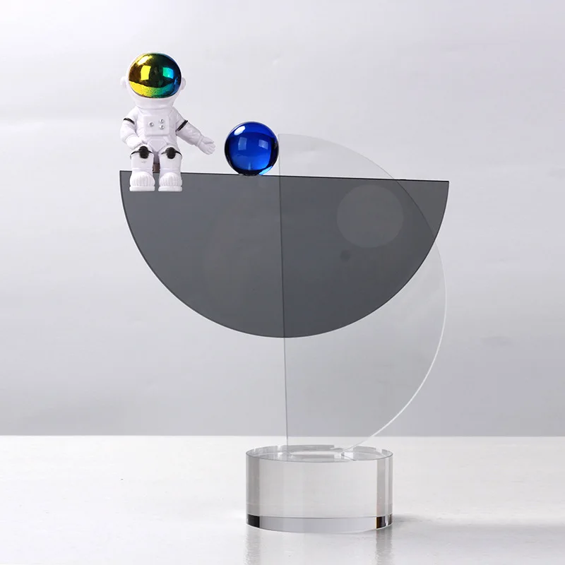 Nordic children's room ornament cartoon creative crystal moon planet space astronaut model room light luxury decoration