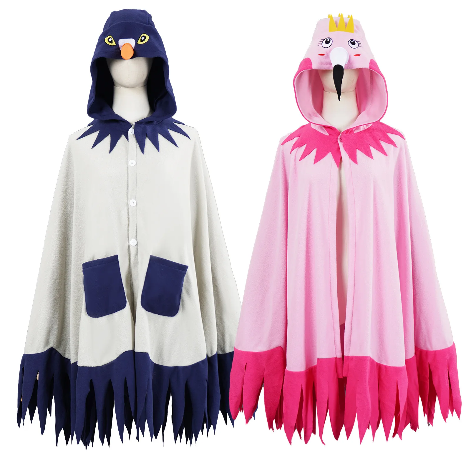 

Valentine's Day Carnival Flamingo Cosplay Costume Flamingo Cape Printed Hooded Cape Stage Performance Costume Cosplay Outfit