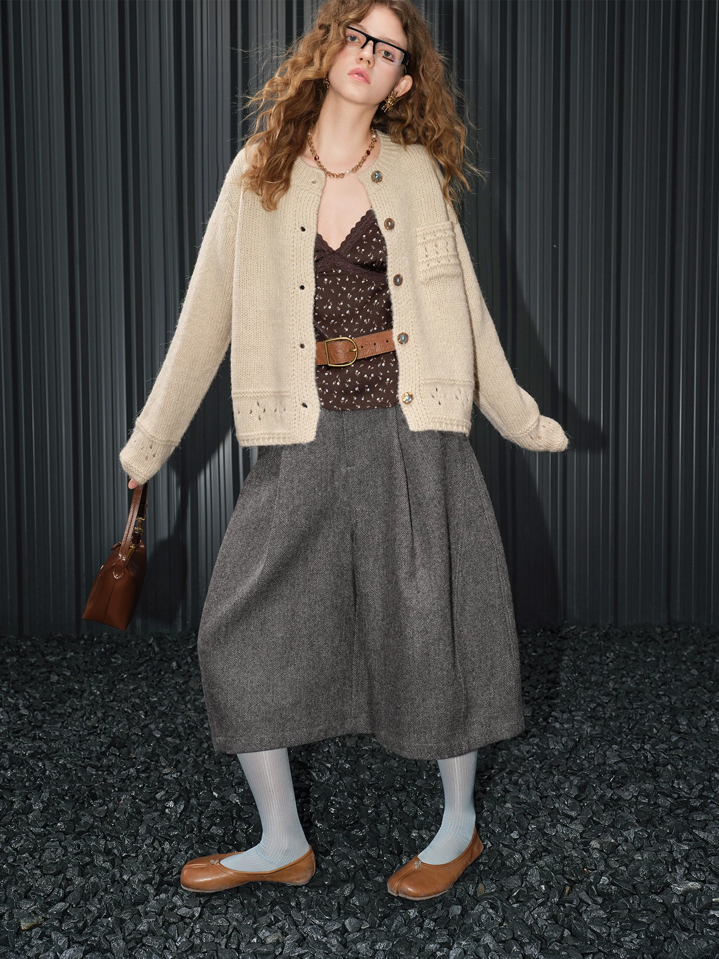 

i Color Knitted Sweater Cardigan Women's Simple Sle Winter New Arrival Street Faion Loose Fit Long Sve Color