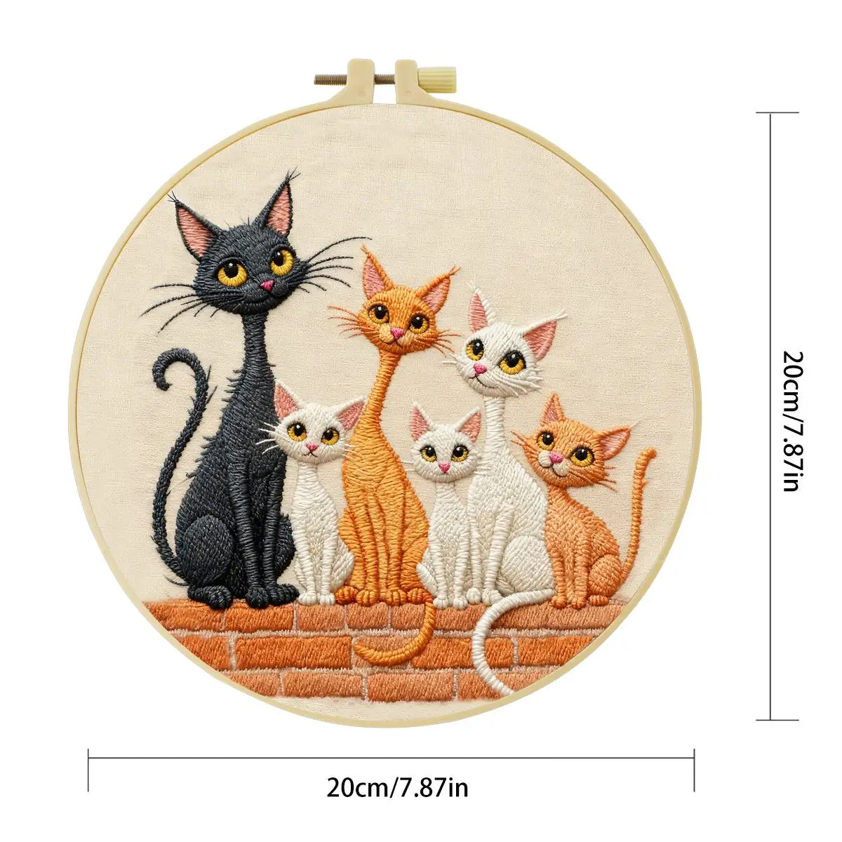1 Stück 20X20CM/15X15CM 7,87/6,3 Zoll Garten-Stickerei-Starter-Kit DIY-Kit DIY-Stickerei-Set für Anfänger – Detail 4