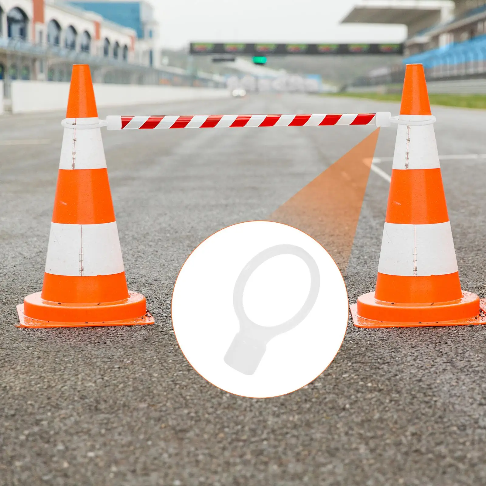 6pcs Retractable Traffic Cone Bar Rings Traffic Cone Connectors Temporary Crowd Control System For Garage Parking Helper And Dri