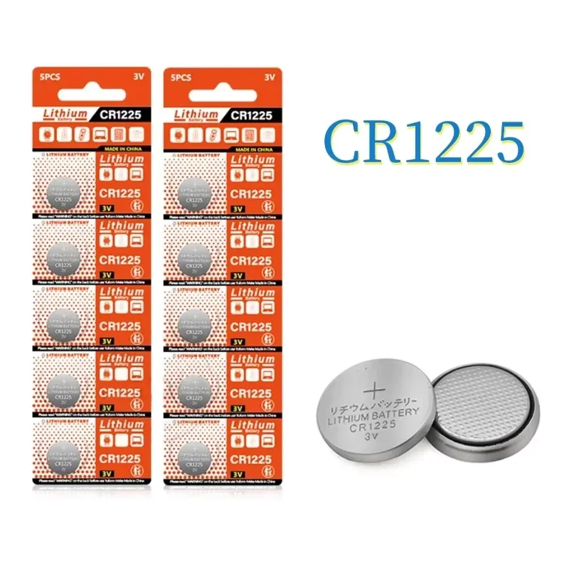 5-100PCS 3V 55mAh CR1225 Lithium Battery Button Battery Suitable for Electric Toys Calculator Watch Car Key Remote Control