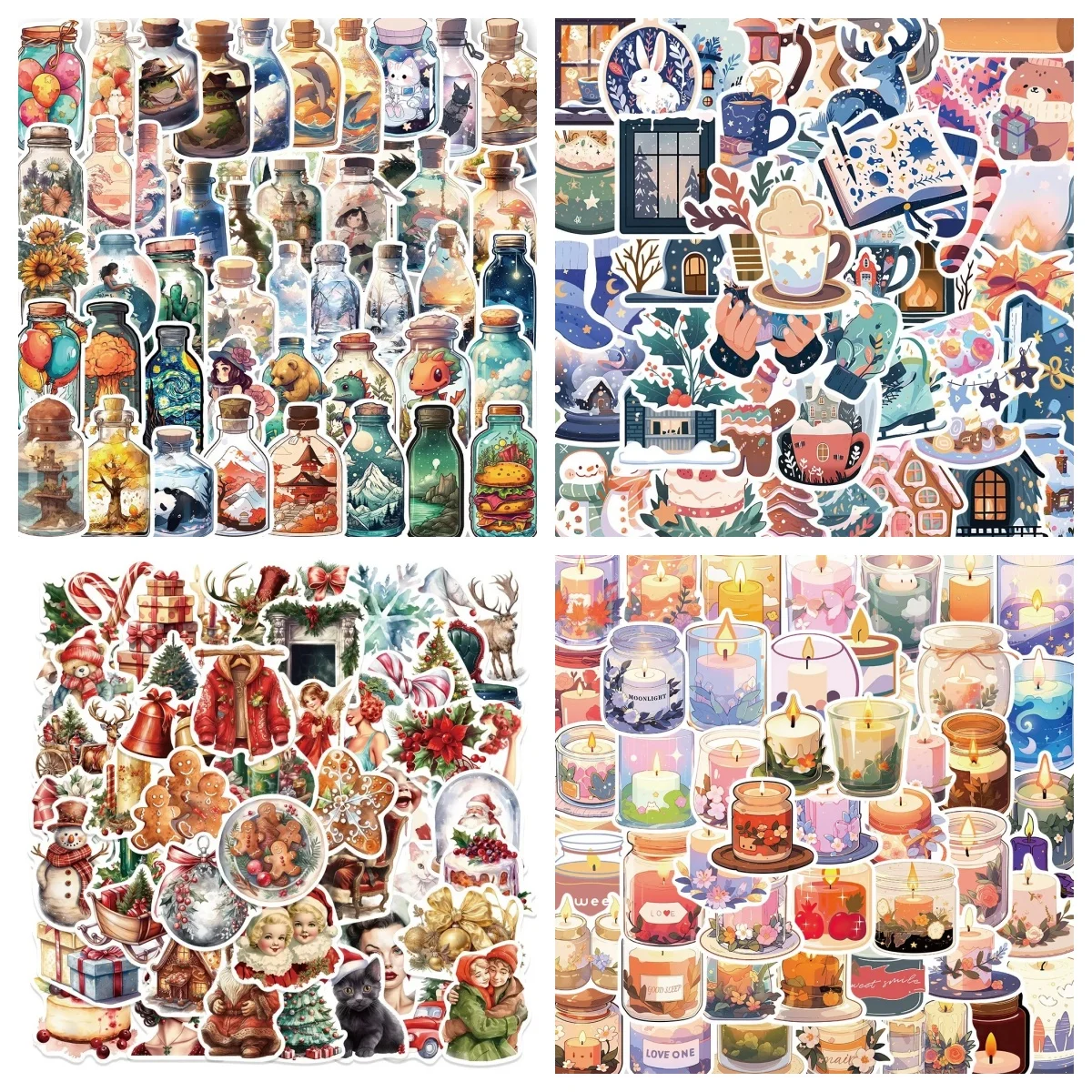 10/30/50PCS Holiday Warmth Cartoon Stickers Decoration Notebook Guitar Suitcase Bike Scrapbook Waterproof Sticker Toy Wholesale