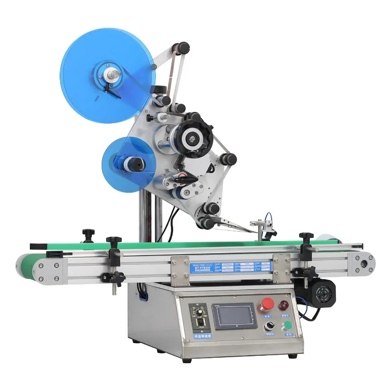 

Automatic self-adhesive labeling machine printing line Small flat carton food packaging bottle labeling machine