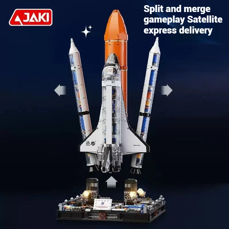 مجموعة ألعاب مكعبات البناء من سلسلة JAKI Space Exploration، لعبة تجميع نموذج طائرة الفضاء Super Rocket، هدية عيد ميلاد للأطفال #2