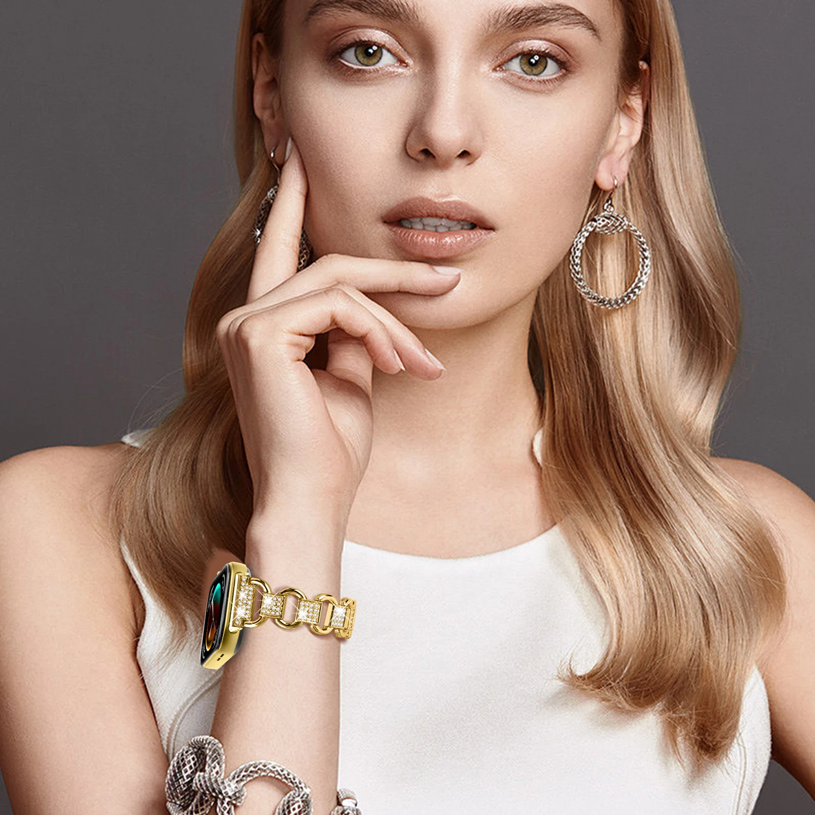 Ремешок для часов с бриллиантами для Huawei Watch Fit 3 fit 4 4pro, ремешок-цепочка, браслет для Huawei Fit 3/fit4, женский сменный браслет