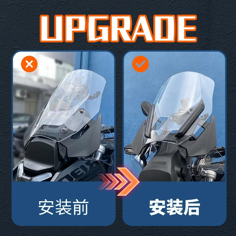 For Honda NC700X NC750X XL750 Transalp Reinforcement ADV Windshield Bracket Trim Strip Windscreen Support Adjustable Lift Holder