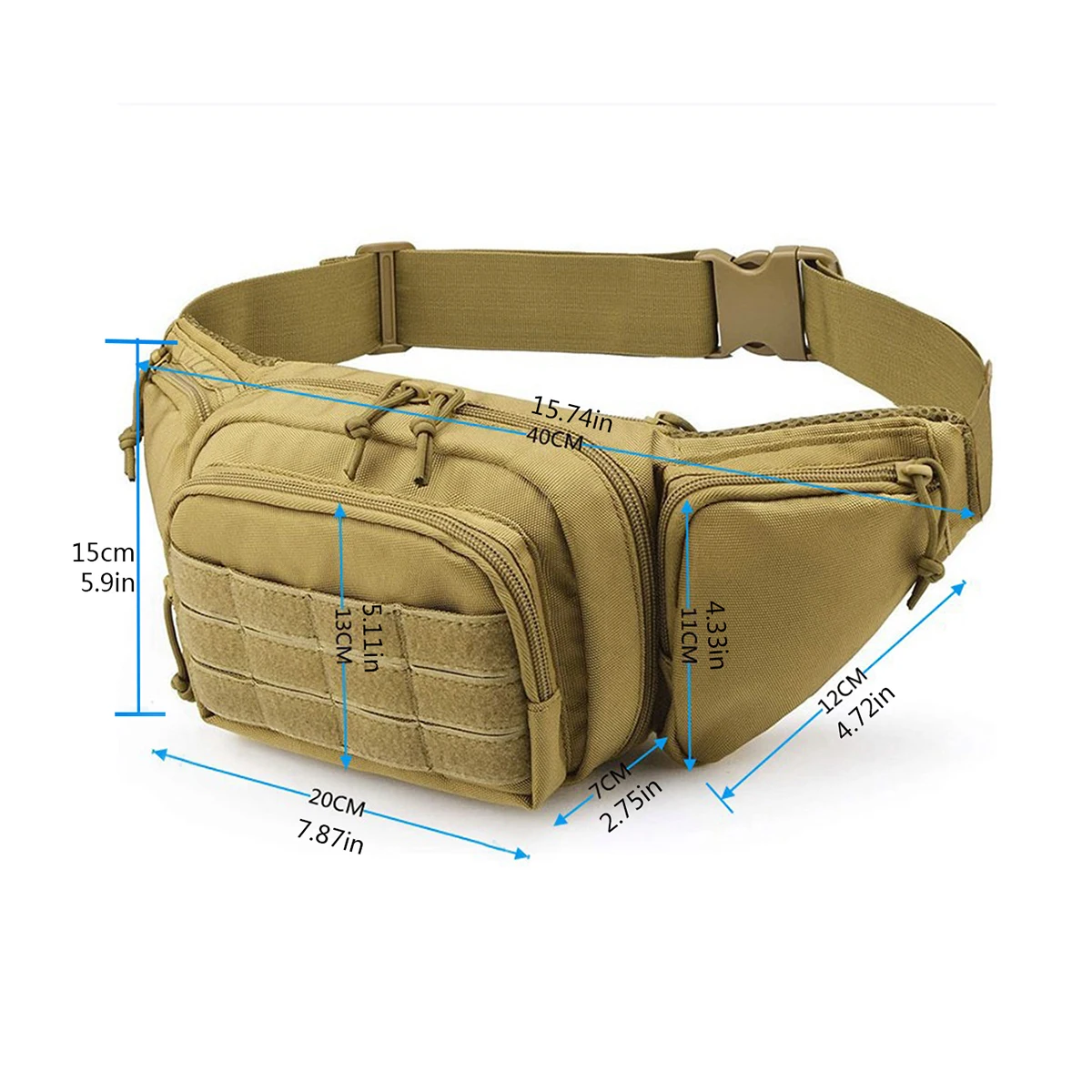 Man Tactical Waist Bag Gun Army Military Fanny Pack Camping Bodypack Hiking Phone Sports Belt Bags Chest Hunting Pack Climb Bag