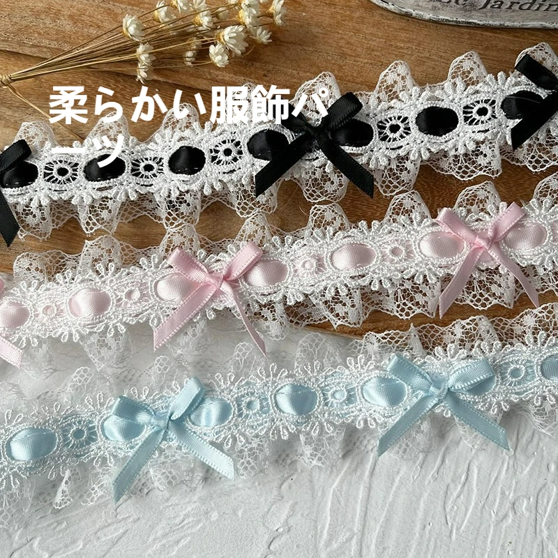 

Роскошная кружевная отделка с бантом French Lolita ​ – высококачественный аксессуар из ленты для женской одежды, украшения для волос и поделок своими руками.