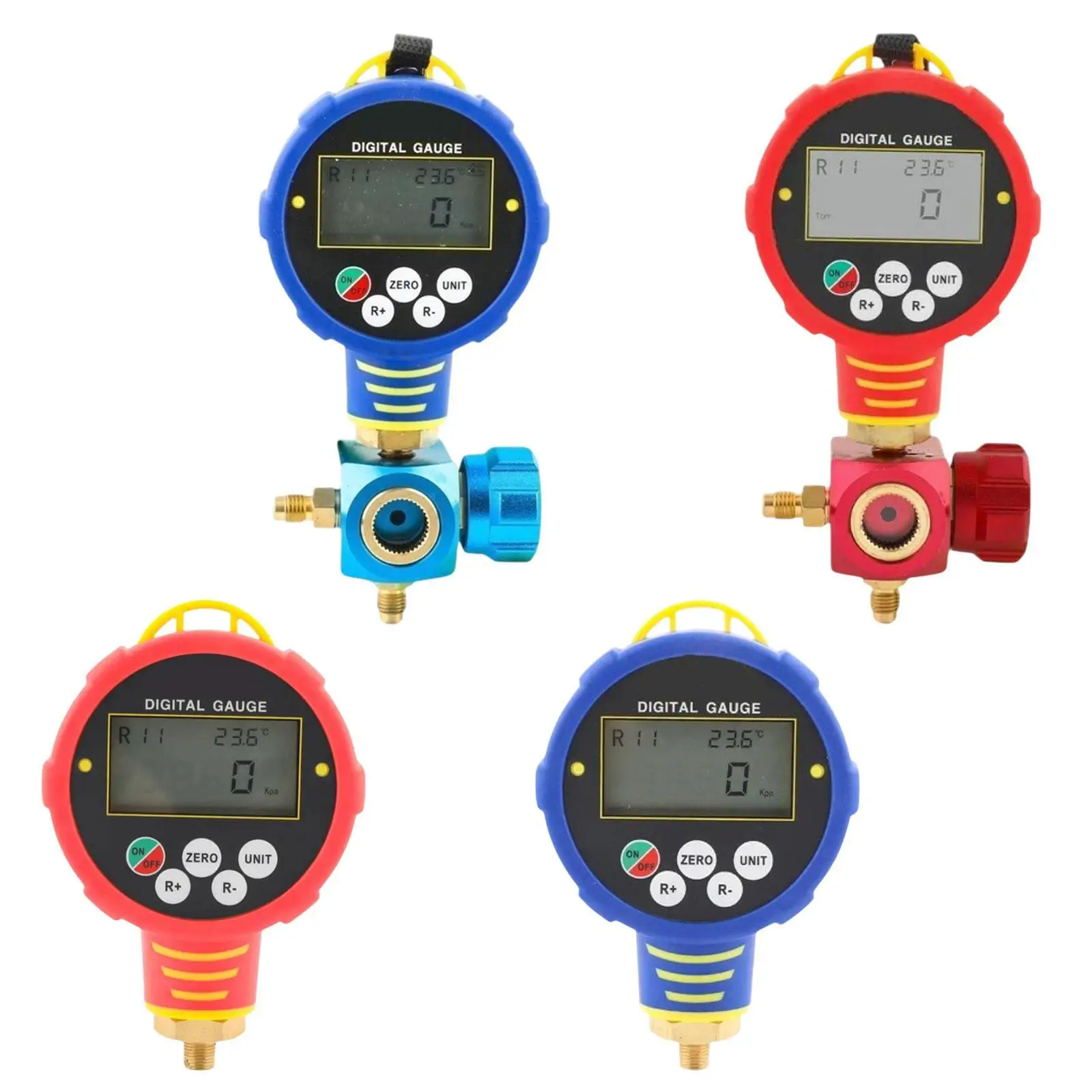 Digital Refrigerant Gauge with 1/8 9.82mm Thread Portable Compact Convenient Use Vacuum Gauge Air Conditioning Refrigerant Tool