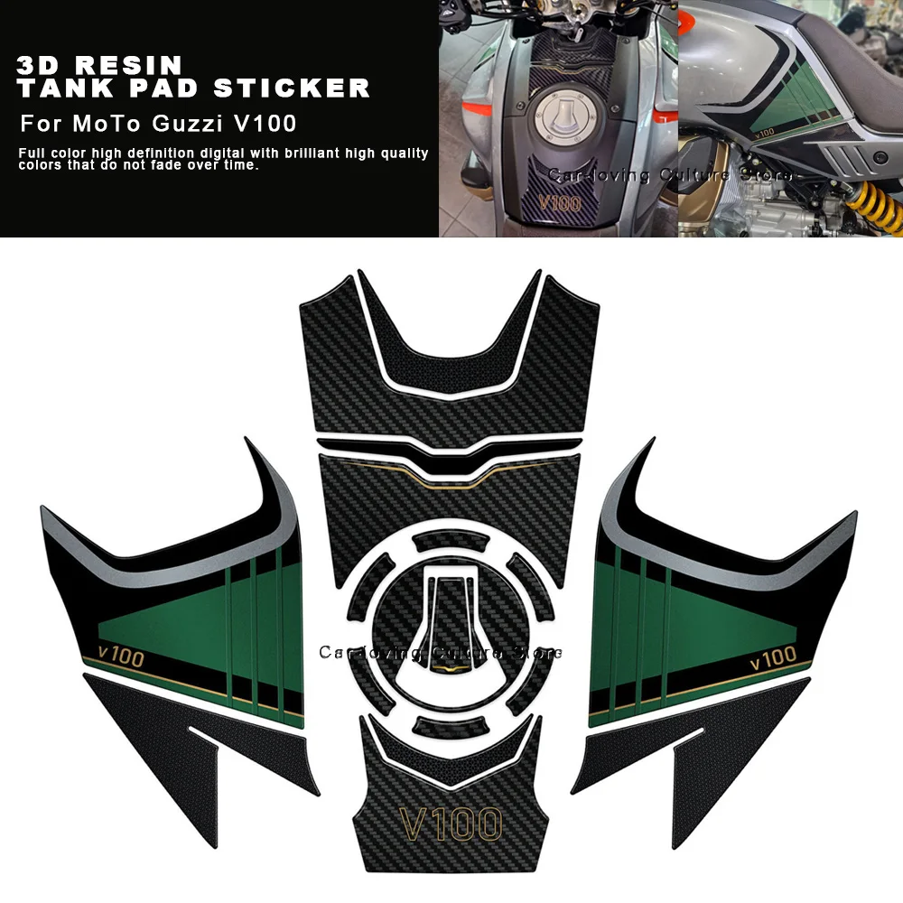 

Waterproof Protective Sticker Motorcycle Set Tank Pad Stickers 3D Epoxy Resin Sticker For MoTo Guzzi V100