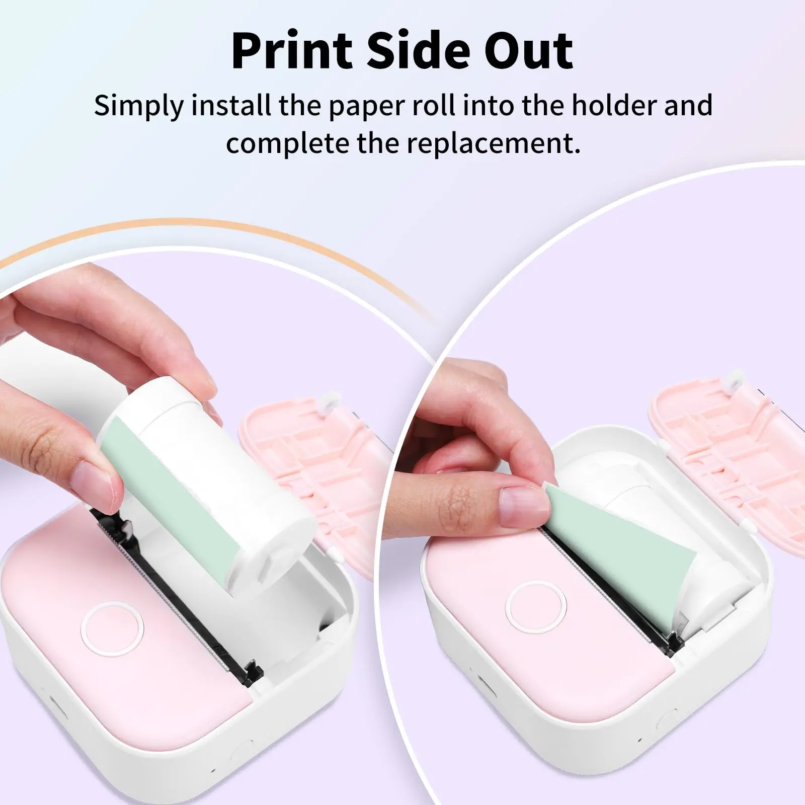 Phomemo Printer T02 Mini Pocket Printer Thermal Sticker Printer 203dpi for Printing Text Photo Study Note Sticker DIY Journal