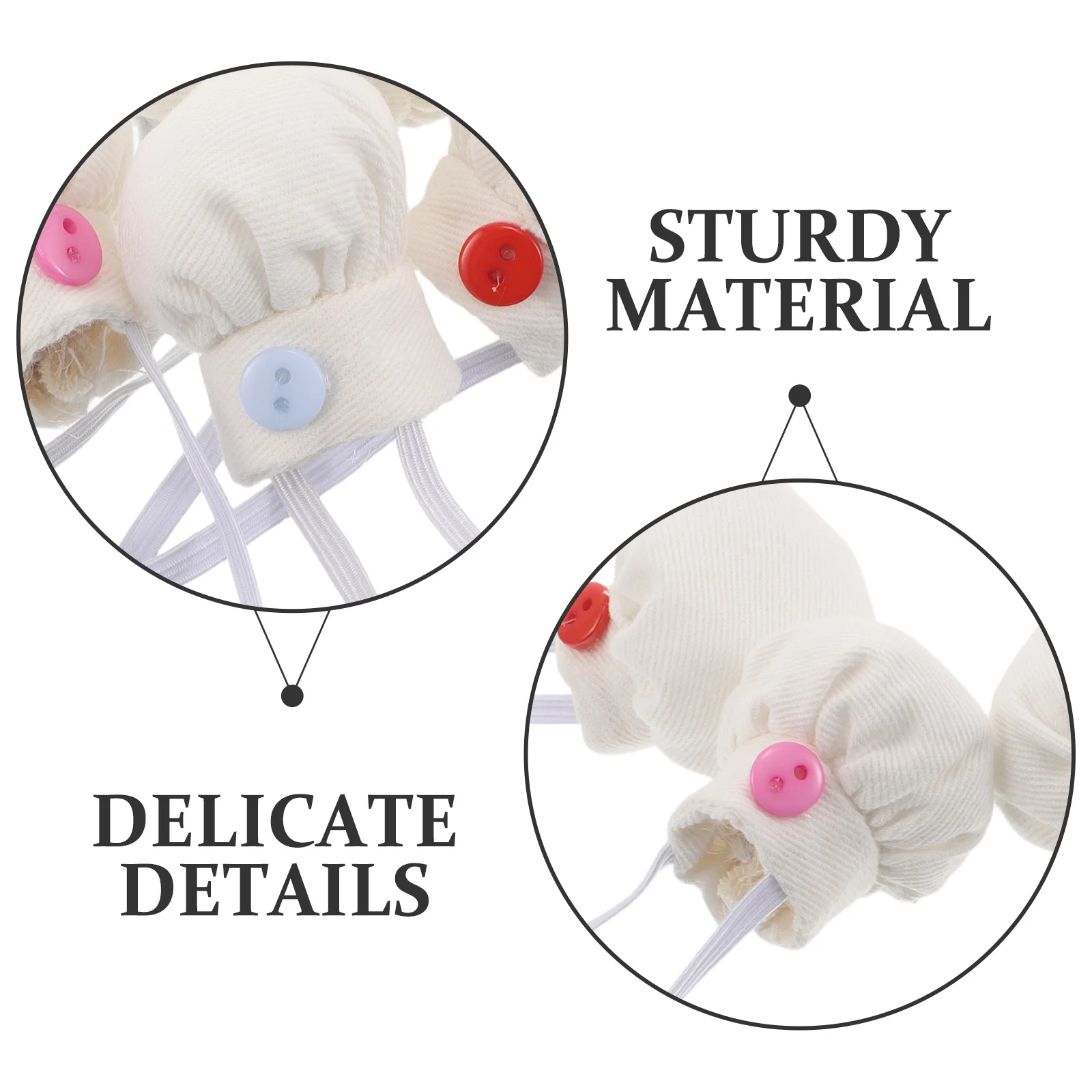 Décor de chapeau pour animaux en peluche, 4 pièces, 10-15Cm, casquette de cuisine en coton doux, bricolage artisanal, marionnette, accessoire Photo de fête