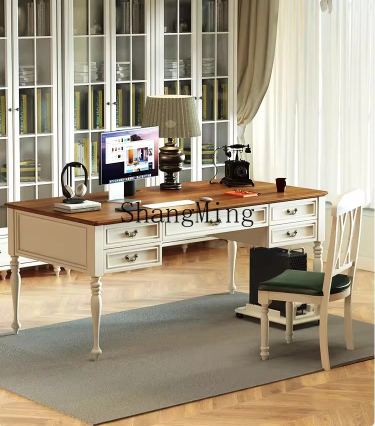 FG good-looking home high-end all-solid wood living room desk home computer storage table