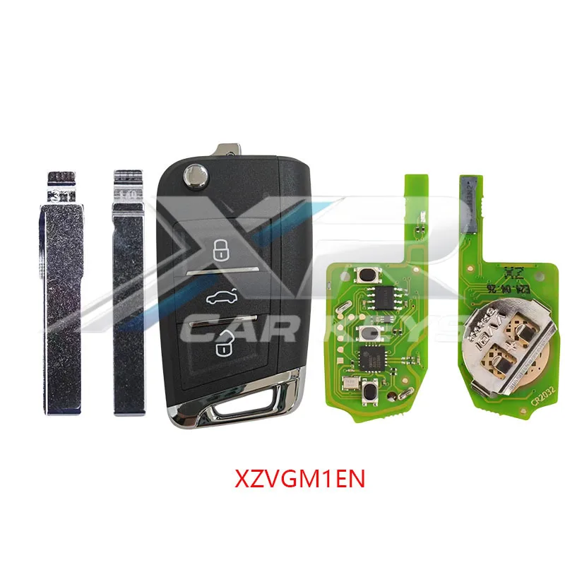 VVDI Xhorse Universal XZ Series XZVGM1EN Smart Remote Car Key Shell Case PCB 3 Buttons for V-W MQB Models with XT27B Chip Inside