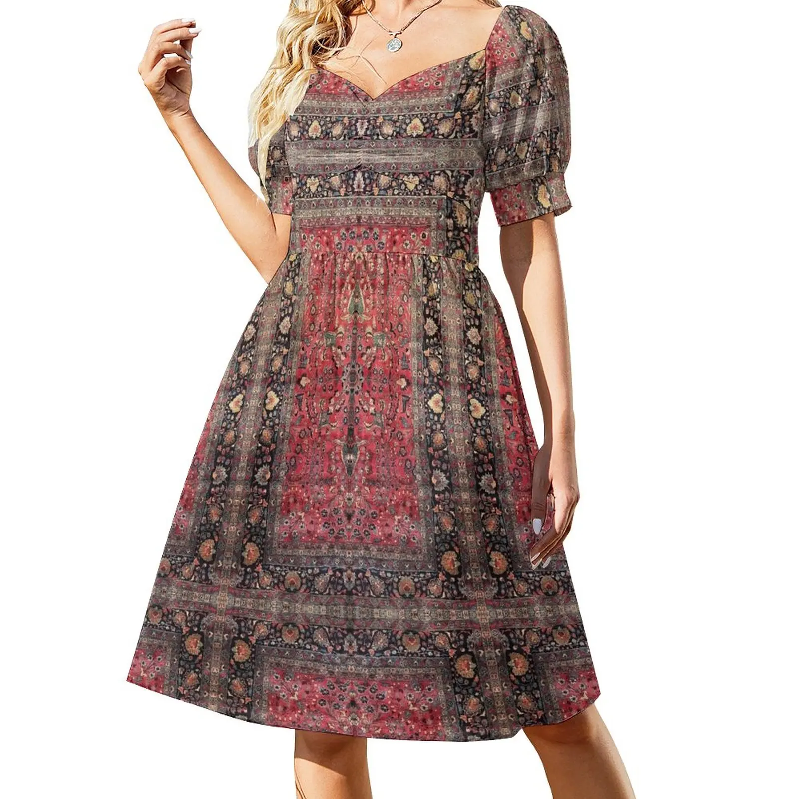 Antique Persian Red Rug Sleeveless Dress ceremony dresses women's summer jumpsuit womens dress dresses women summer 2024