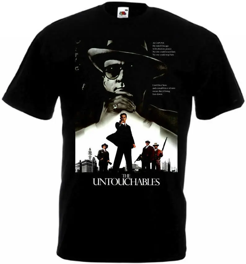 THE UNTOUCHABLES Movie Poster T shirt Black all sizes  High Quality 100%Cotton Short Sleeve