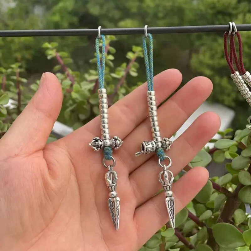 Tibetan Silver Counter Side Hanging Pair Accessory for Full 108 DIY Pixin Vajra Set Handmade Unisex Elegant Fine Top Super Gift view 6