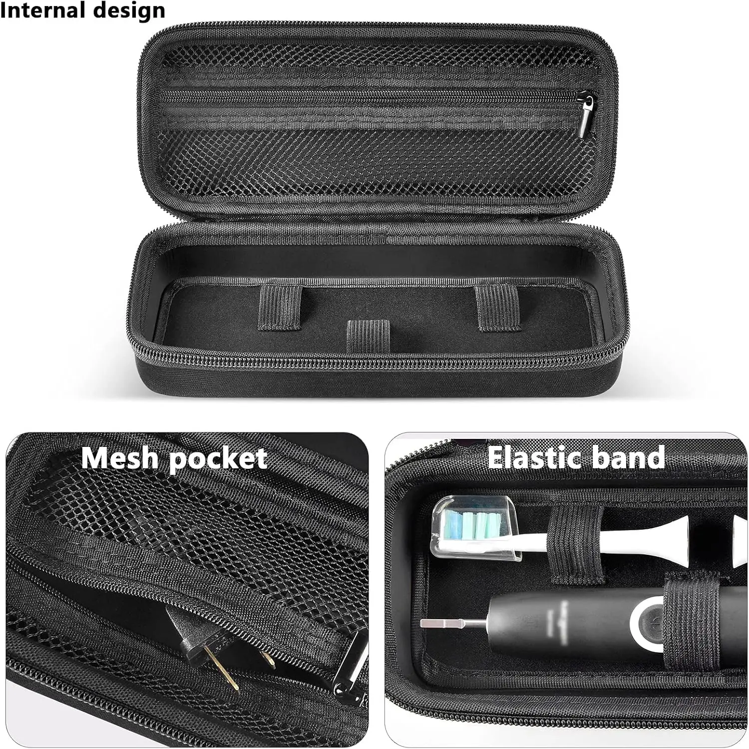 Toothbrush Travel Case Compatible with Oral-B Pro 1000, 2000, 3000, 3500, 1500/ for Philips Sonicare ProtectiveClean 4100 5100