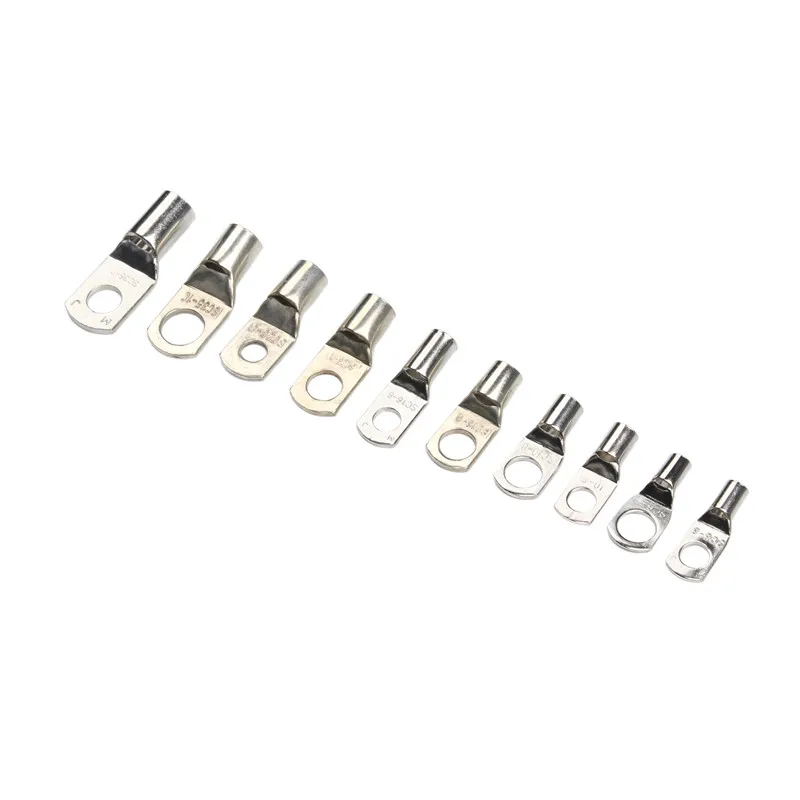 10/50/100Pcs SC6-6 SC6-8 SC10-6 SC10-8 SC16-6 SC16-8 Wire Ring Connectors Copper Tube Lug Bolt Hole Tinned Copper Cable lugs