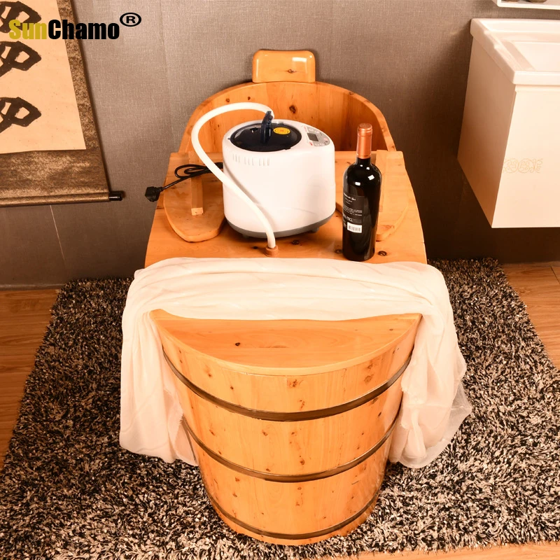 

Hot Cedar Wood Fumigation Bath Tub for Adult and Children Wooden Solid Wood Barrel Bathtub with Multi-Functional Design