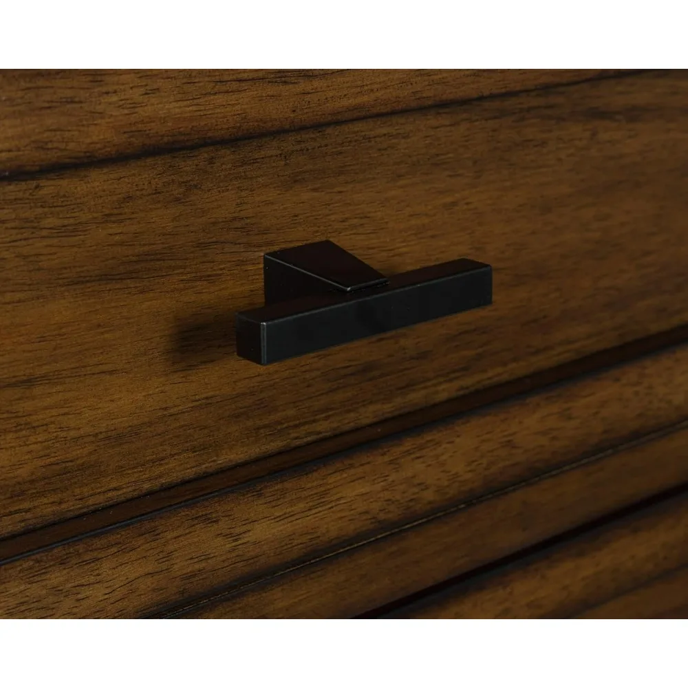 منضدة Ashley Taffenbrook Farmhouse Style ذات 3 أدراج مع درج علوي مبطن باللباد ومخرج طاقة ومنفذ شحن USB #3