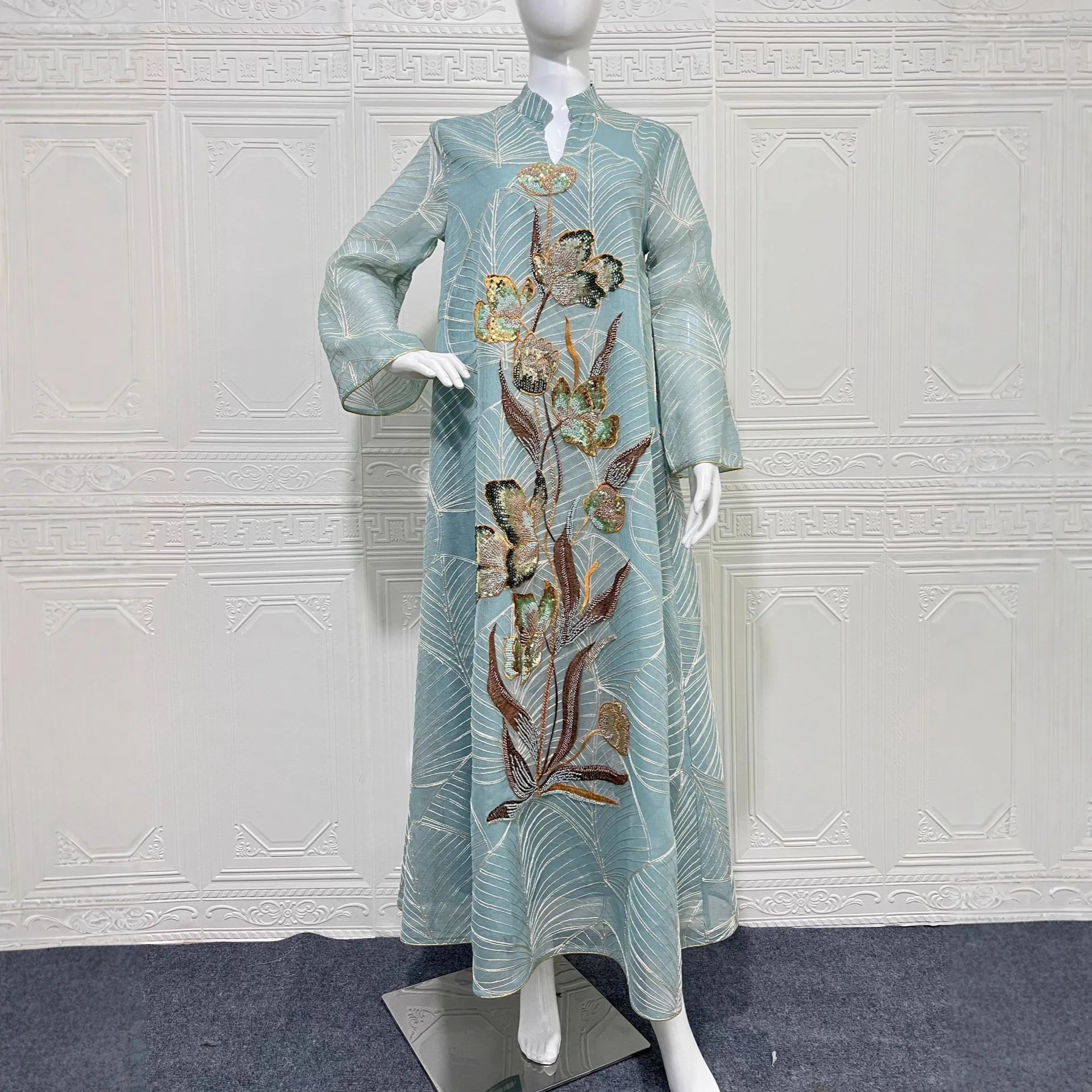 Eid femmes Robe musulmane Abaya fête Jalabiya Ramadan maille broderie robes longues Abayas robes Largos caftan Robe arabe robes