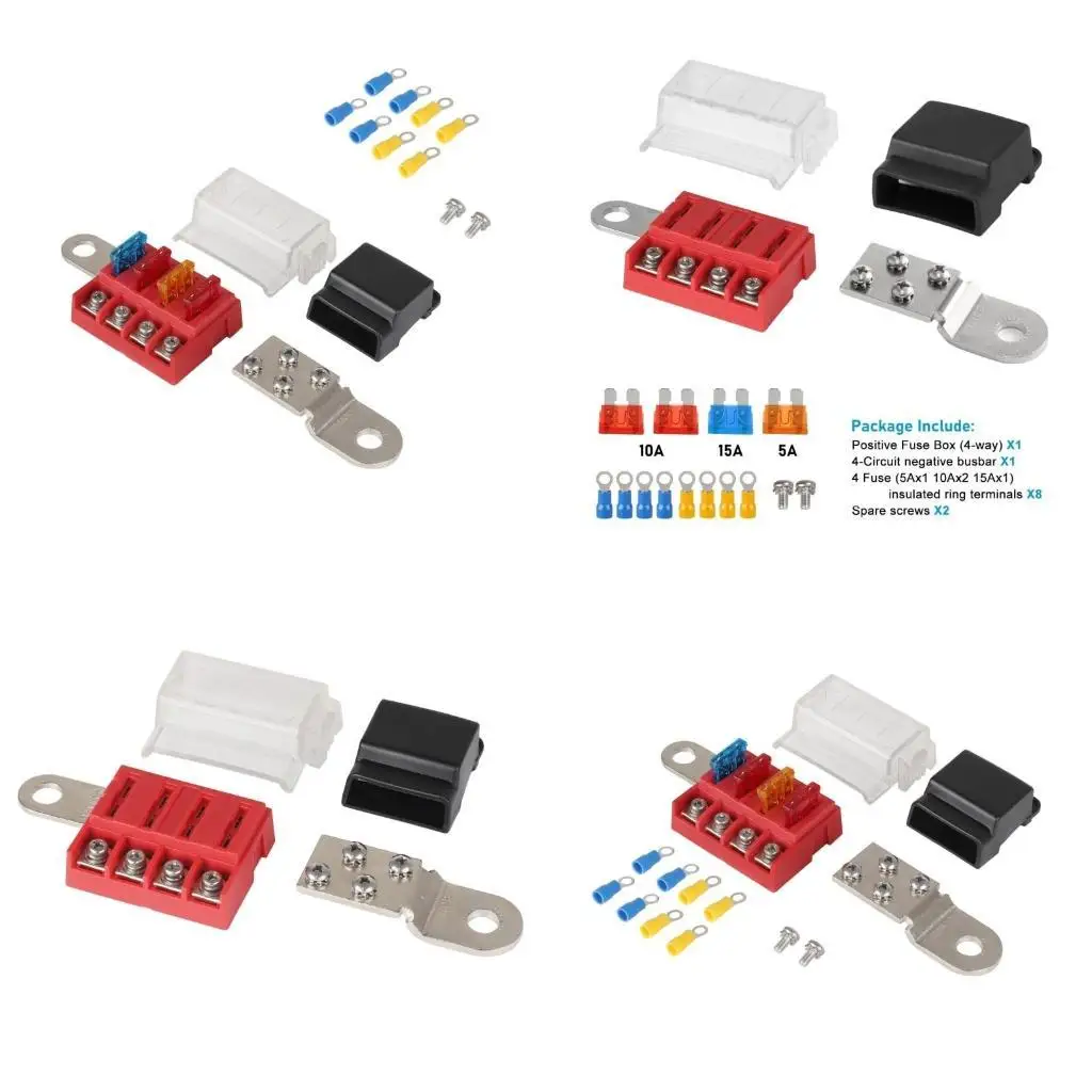 

02DE 5024 Fuses Block Battery Terminals Mount Battery Terminals Fuses Block Mount Set