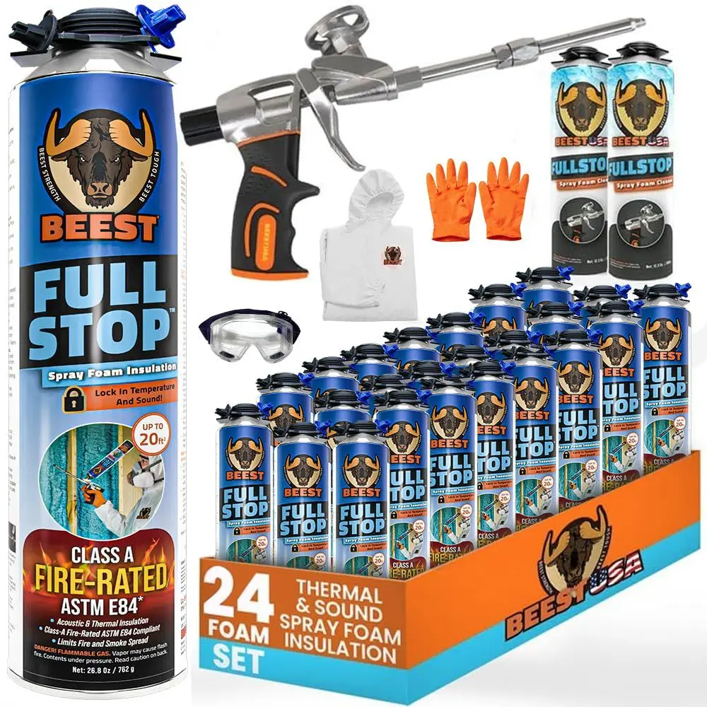 

FullStop Spray Foam Insulation Kit 480 Board ft sq.ft. Fire Rated Spray Insulation Foam for Walls amp Attics with Thermal amp S