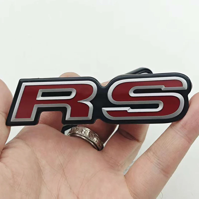 3D Red Crystal Logo RS Emblem Car Front Grill Badge Rear Trunk Sticker For Honda Civic Fit City Accord RAV4 CRV Jazz Accessories