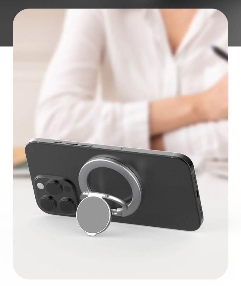 Doppelseitiger MagSafe-Telefonständer, magnetischer Telefonringhalter, Ständer, Magnetgriff für Telefon, 16, 15, 14, 13, Android, Fitnessstudio, Autohalterung – Detail 11