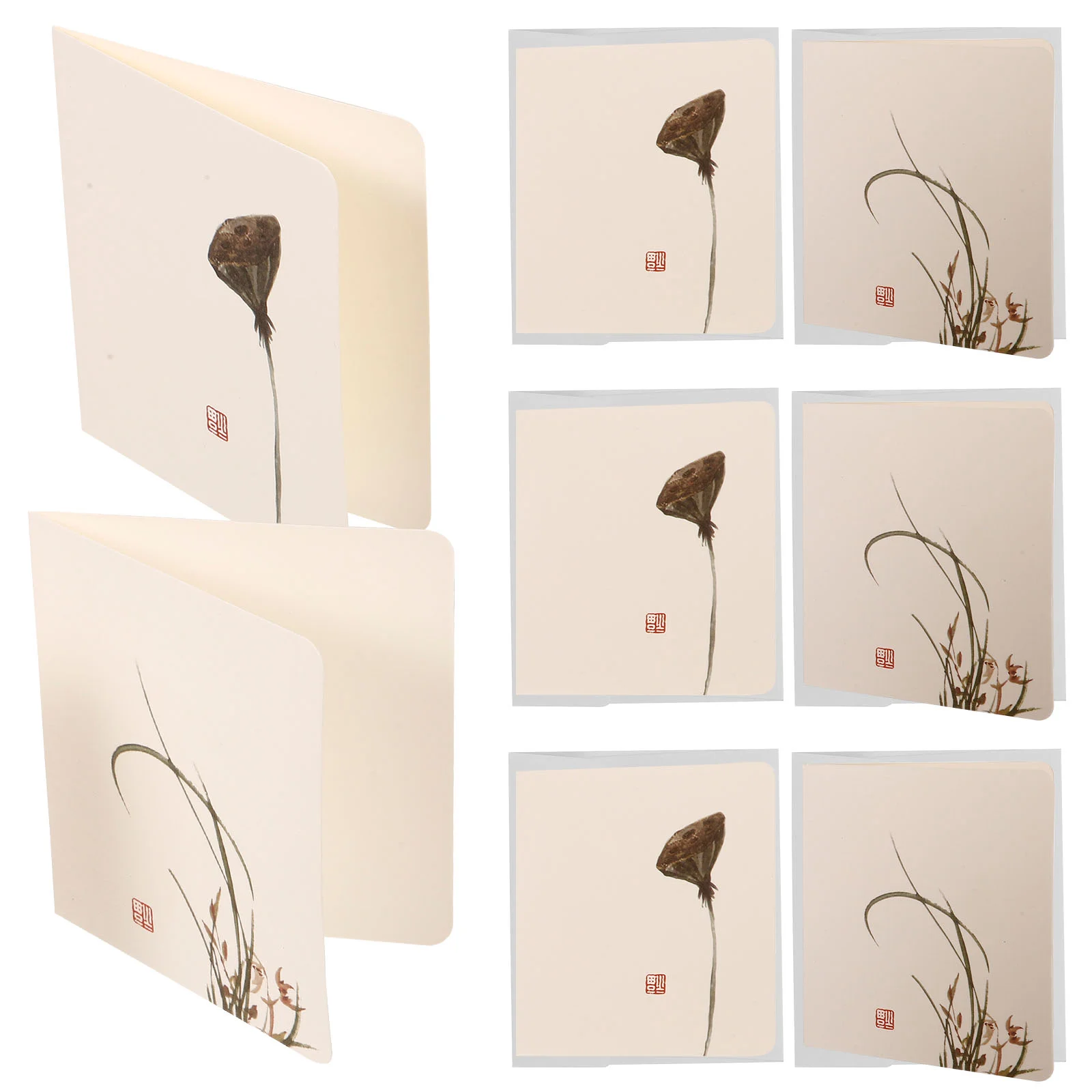 24 Pcs Pleasant Relationship Cards Fashion Retro Greeting Blessing Classical Colorful Chinese Style