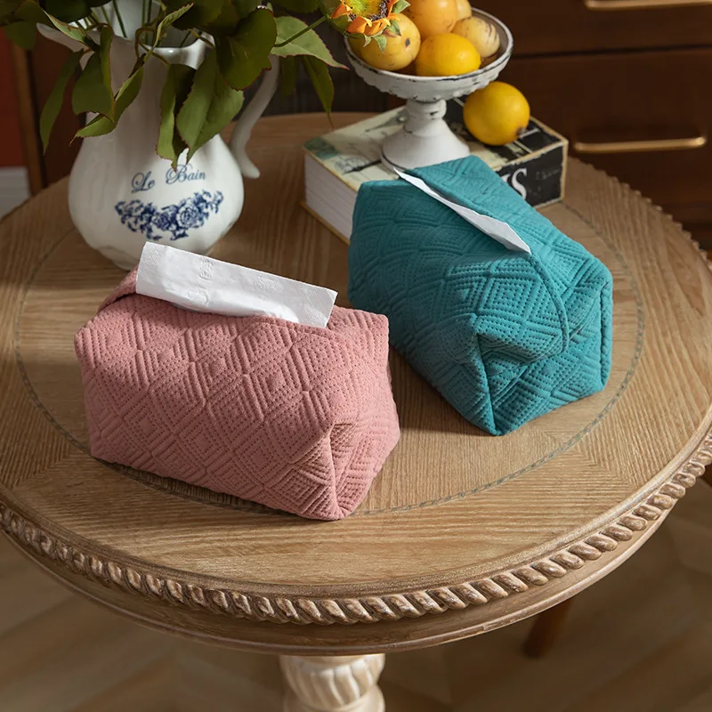 Ins Nordic Texture Tissue Case Napkin Holder For Living Room Table Tissue Boxes Container Home Car Papers Dispenser Holder