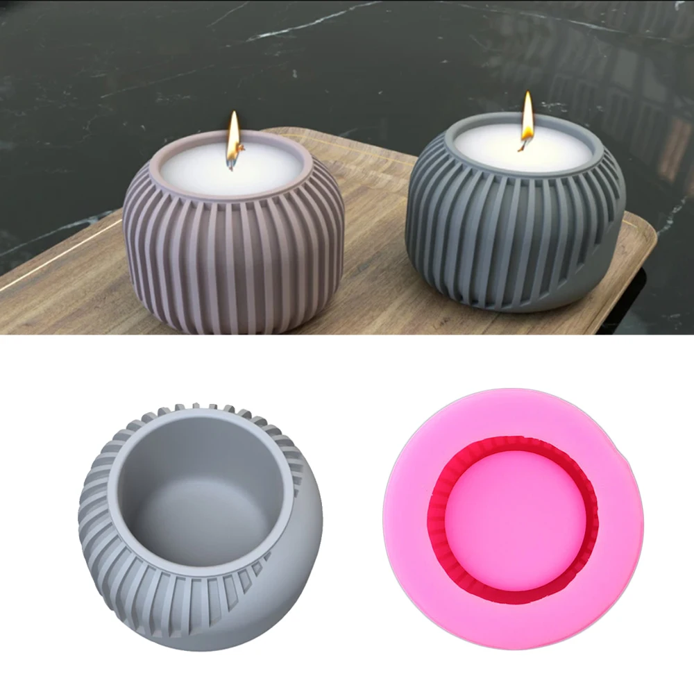 

Creative Simple Ins Aromatherapy Wax Cup Silicone Mold Desktop Ornament Cement Candle Holder Mold DIY Candlestick Concrete Mould