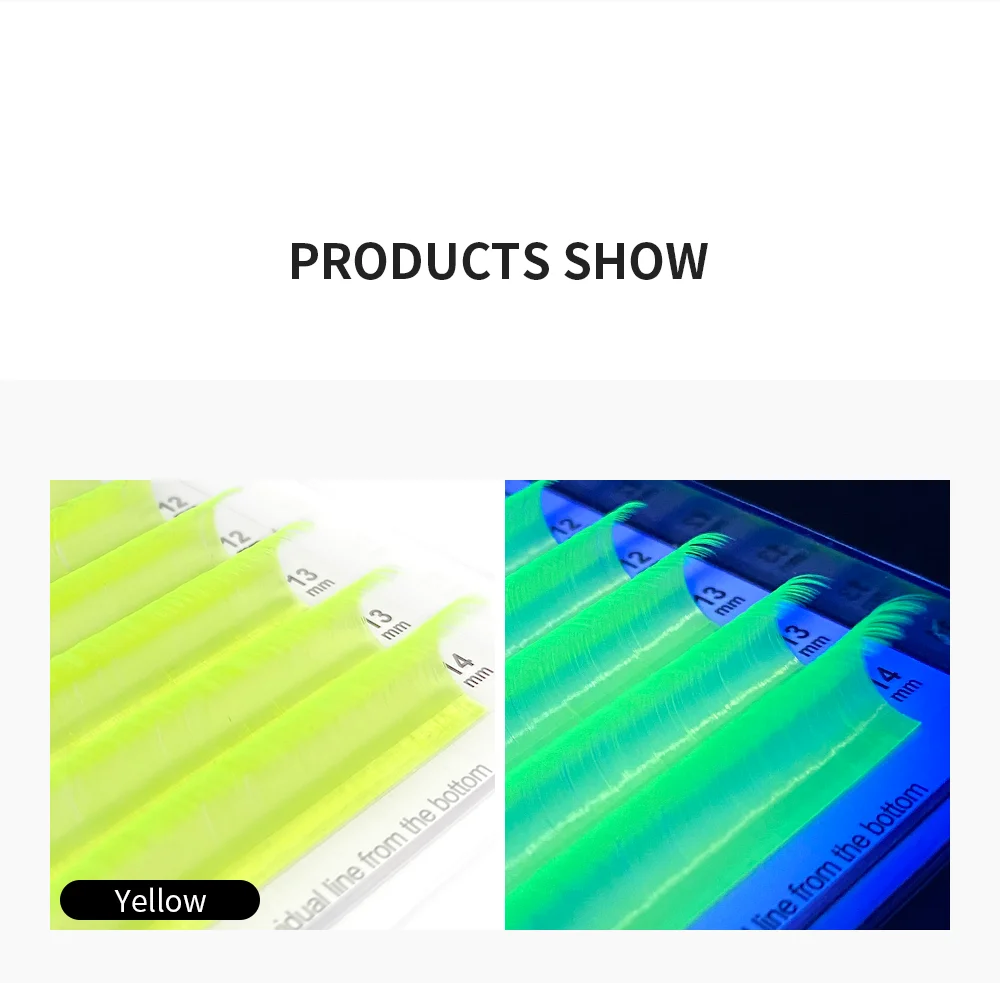 NATUHANAFashion UV-Farbwimpern Kristall Bunte individuelle falsche Wimpern Weiche natürliche Neon-Wimpernmischung Farben Glänzendes russisches Volumen – Detail 8