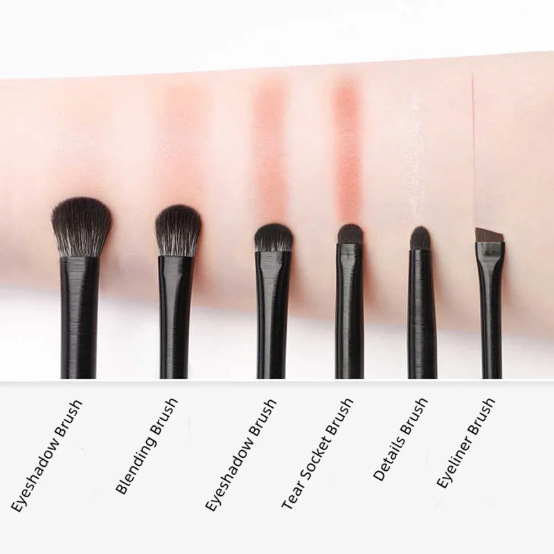 Natural Eye Makeup Brushes Set Eyeshadow Brush Eyebrow Contour Eyeliner Brush Women Eyes Cosmetic Blending Detail Make Up Tools