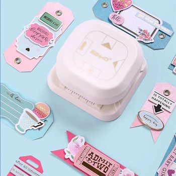 1 adet 4in 1 etiketi yumruk köşe yuvarlama kesici kağıt etiket Punch için Scrapbooking kart için kendi başına yap kağıdı kart fotoğraf kartı yapma malzemeleri