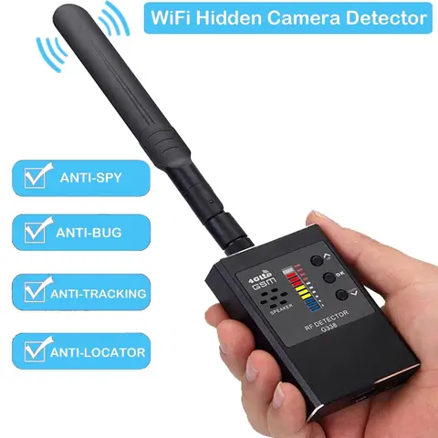 1MHz-8000GHz Professional Anti-spy Detector Camera GSM Audio Bug Finder GPS Signal Lens RF Tracker Detects Wireless Scanner G338