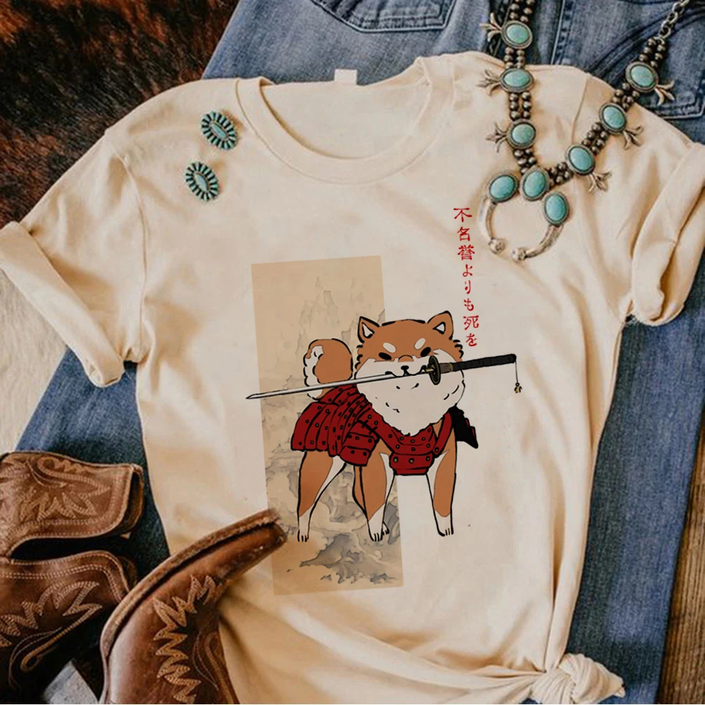 

Shiba Inu t-shirts women designer Tee girl anime manga clothing