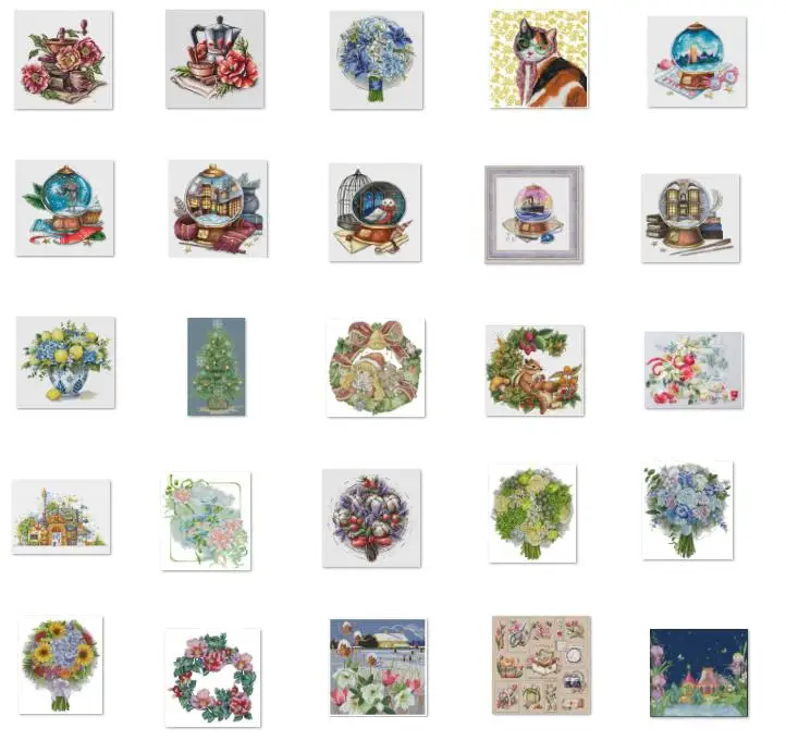 PDF by Email Selling 4-85 Cross Stich Embroidery set Electronic drawing Cross Stich Needlework