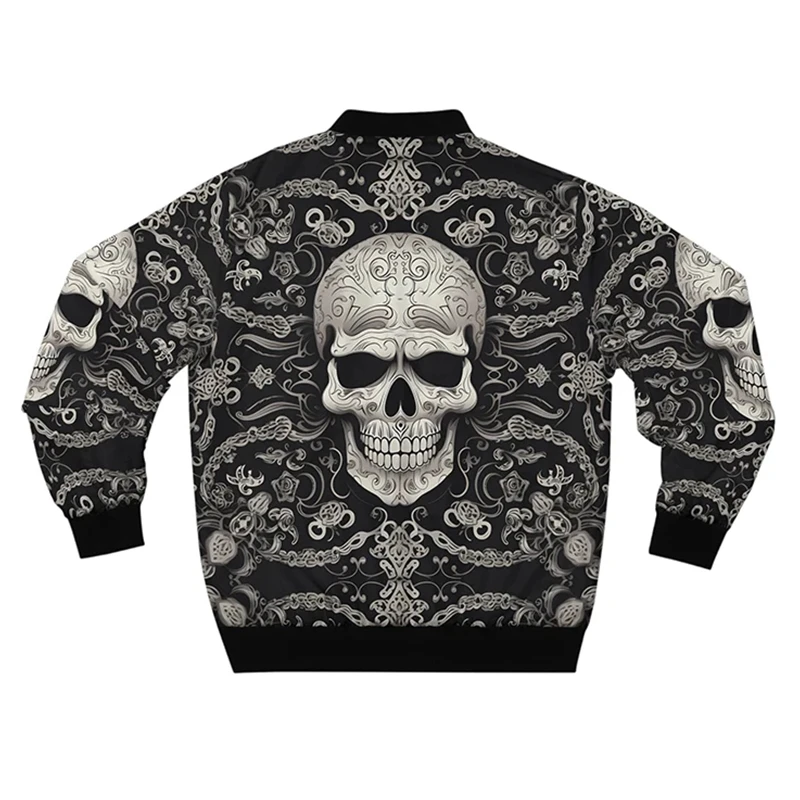 American Style Vintage Street Skull 3D Printed  jacket Spring Autumn Hoodies Men/Women Casual Baseball Uniform Streetwear Coat