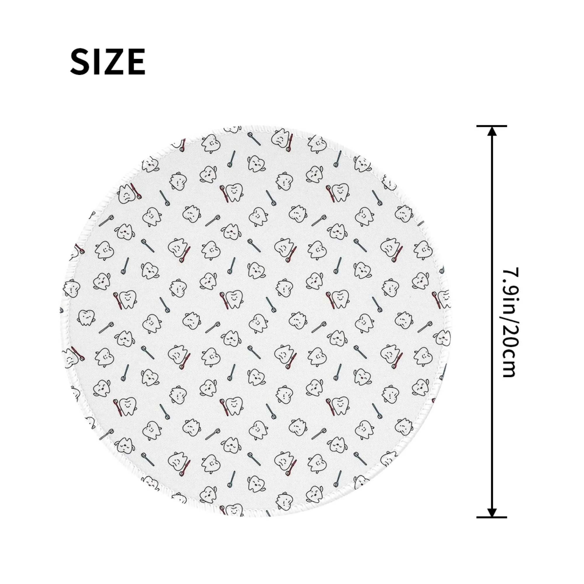 Funny teeth. Cute tooth art Dentist Mouse Pad Computer Keyboard Mouse Mat Gamer PC Laptop Desk Mat Office Accessories Table Mats