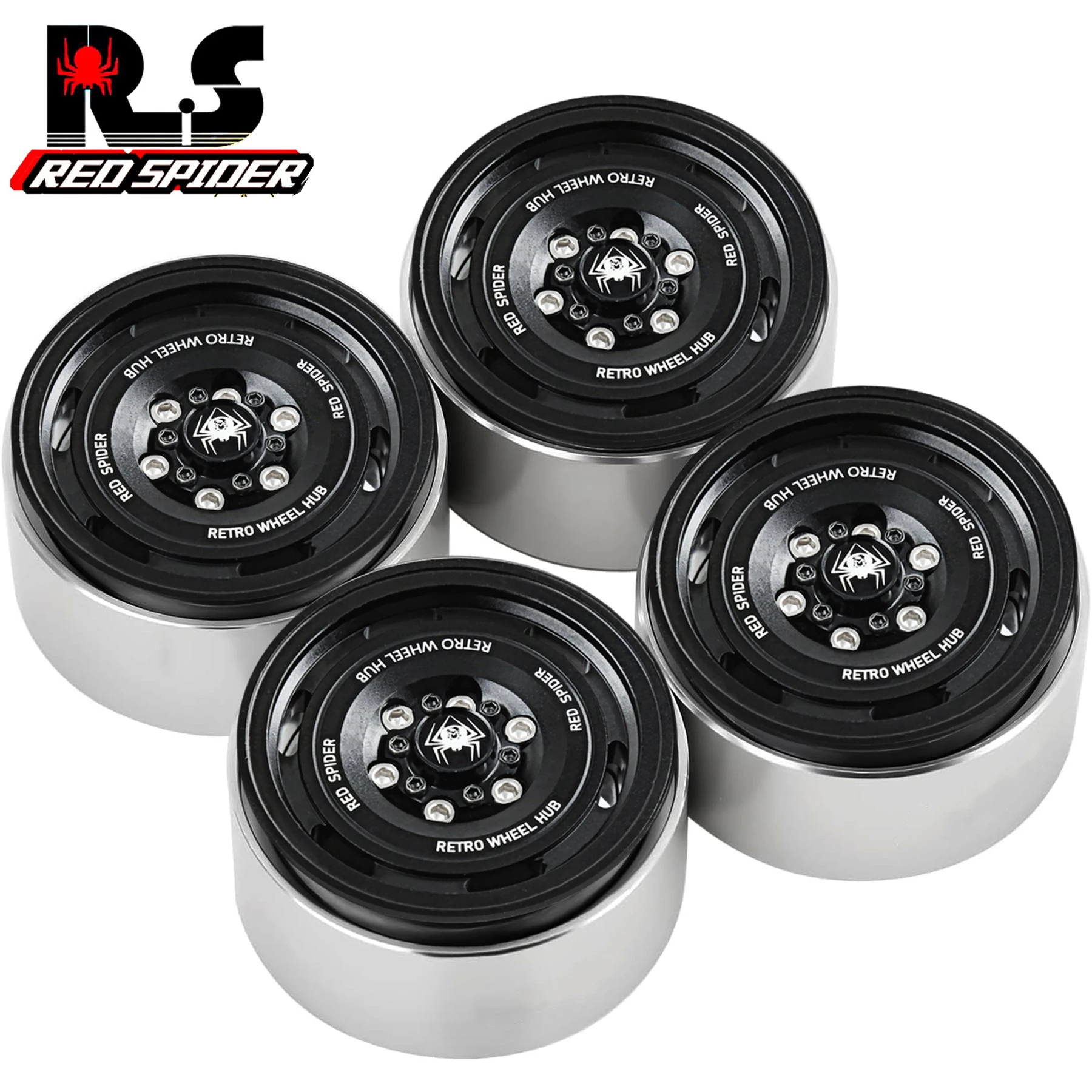 Metal 1.9 Beadlock Wheel 4pcs Vintage Wheel Hub for 1:10 RC Crawler Axial SCX10 II 90046 SCX10 III AXI03007 TRX4 TRX6