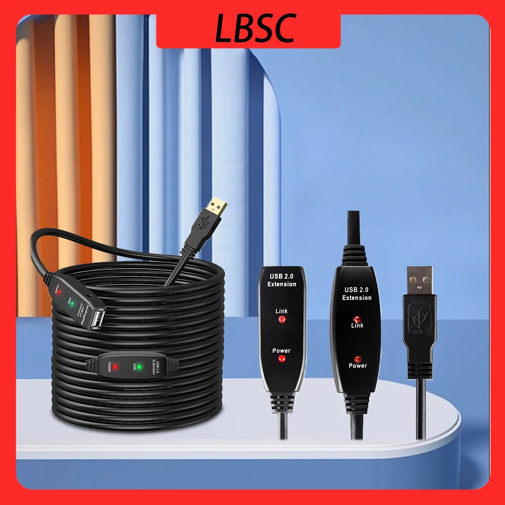 LBSC USB2.0 Print Cable Active Repeater A Male to A Female Long Cables Square Port Video Conference Camera Signal Booster 10m