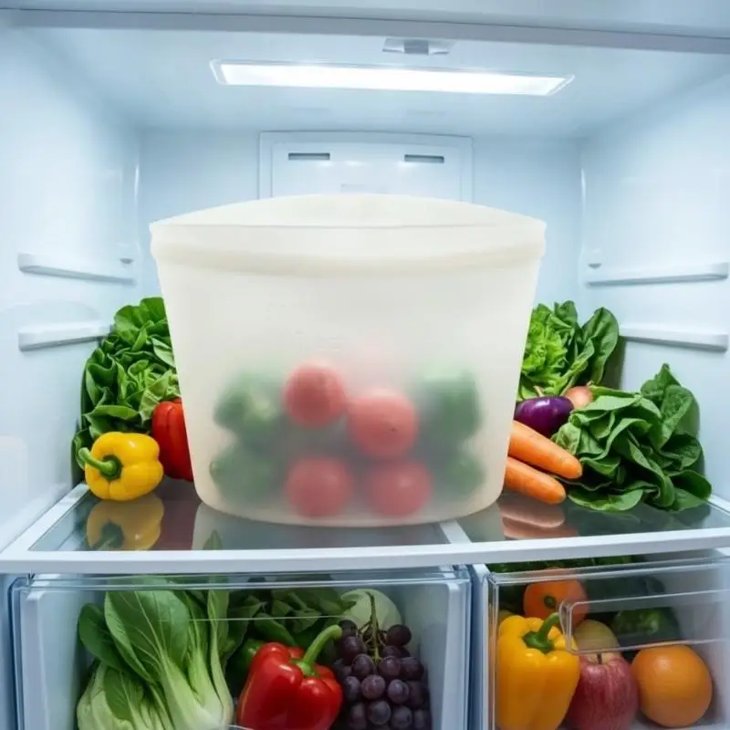 1Pcs Airtight Leakproof Food Grade Freezer Bag Reusable Silicone Storage Bags For Meat Veggie Marinating & Lunch
