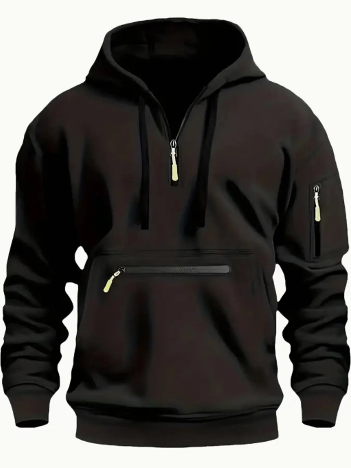 Autumn and winter new men's hoodie fashion casual sports hoodie long sleeve trend thick outdoor tactical arm zipper pullover hoo