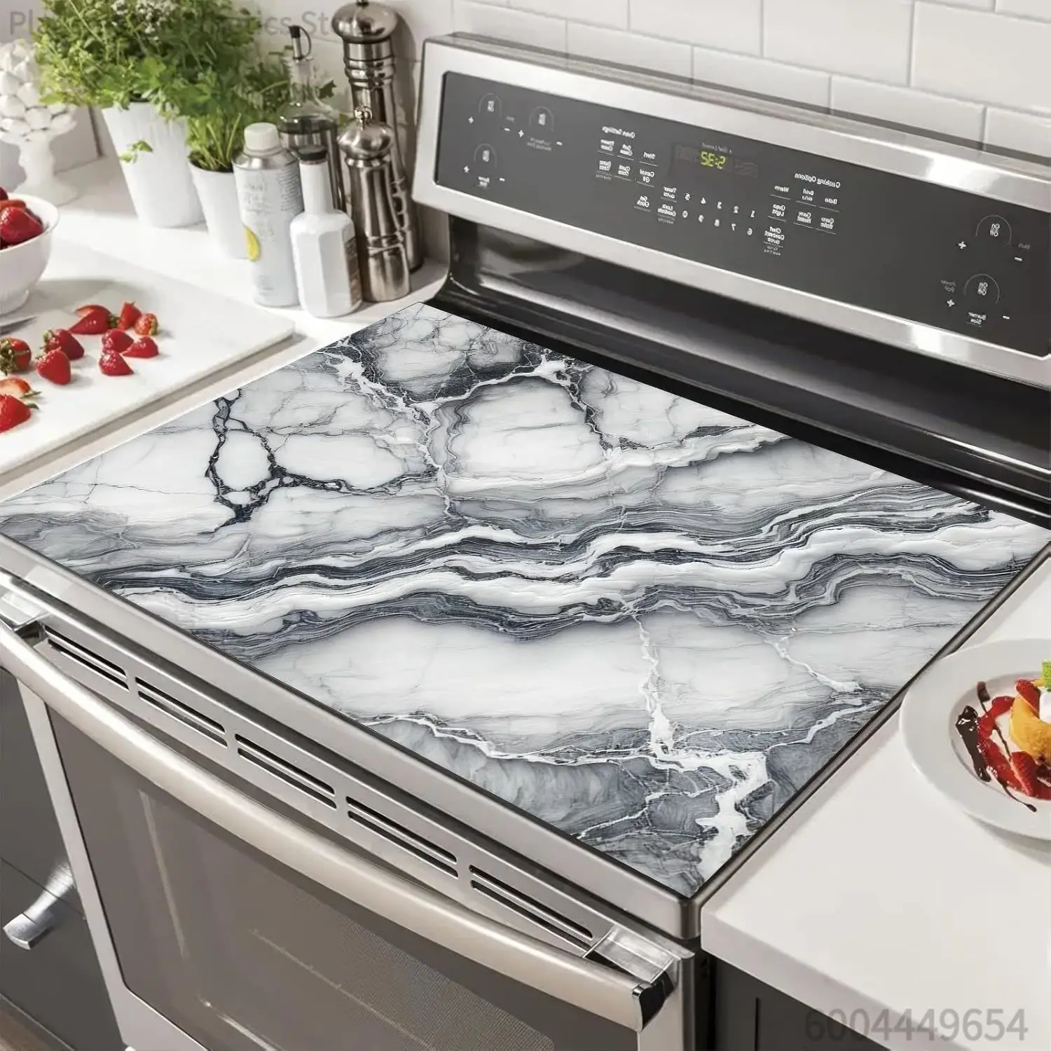 Modern Marble Diatomite Mat Heat Resistant Stove Top Cover Scratch Protector for Glass Cooktop Waterproof Kitchen Decor Pad