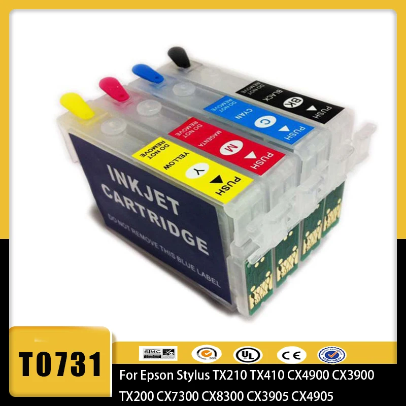 

vilaxh T0731 73N T0731N Refillable Ink cartridge For Epson Stylus TX210 TX410 CX4900 CX3900 TX200 CX7300 CX8300 CX3905 CX4905